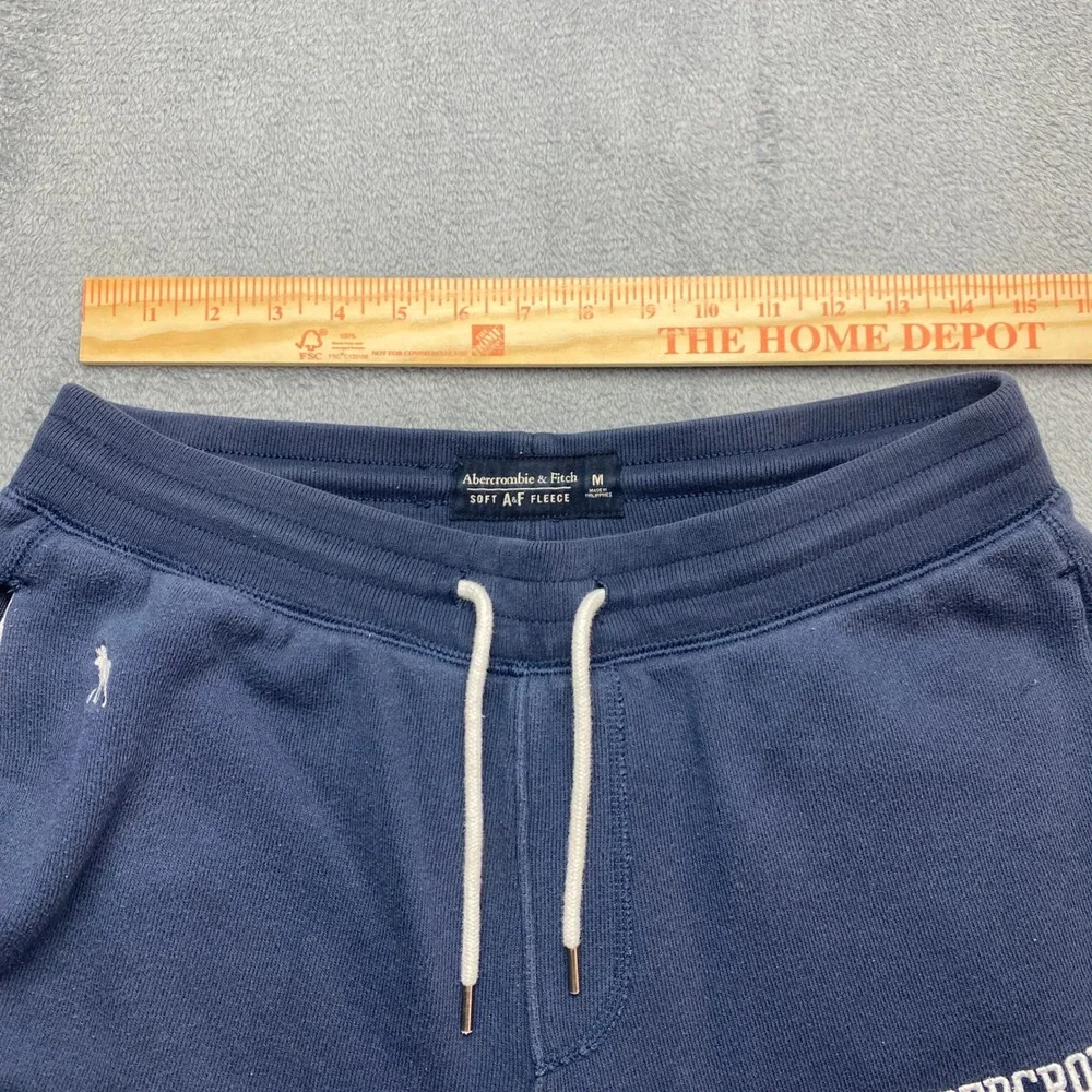 Abercrombie & Fitch Sweatpants Mens Medium Soft A&F Fleece Navy Blue Logo